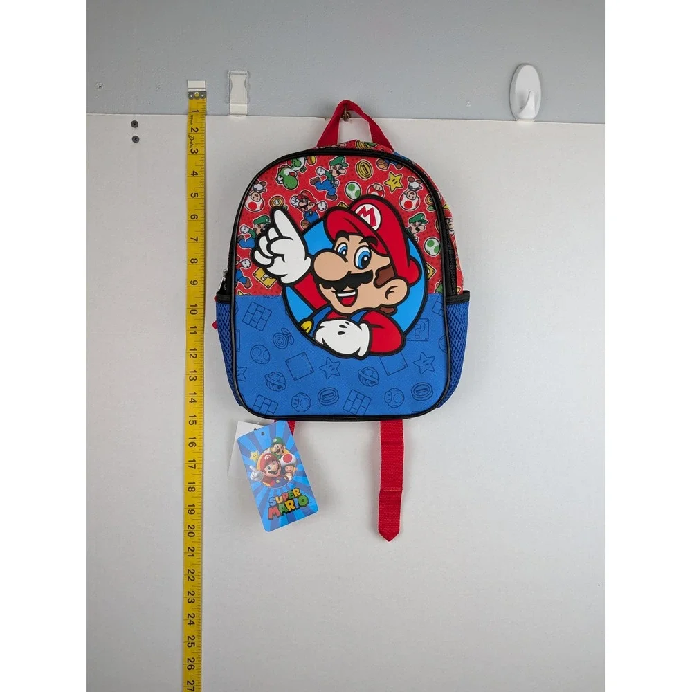 Nintendo Super Mario Kids 11 Inch Small Backpack Blue Red Bioworld NWT